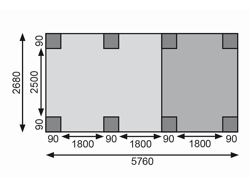 Karibu Doppelcarport ECO 2 Variante A kdi