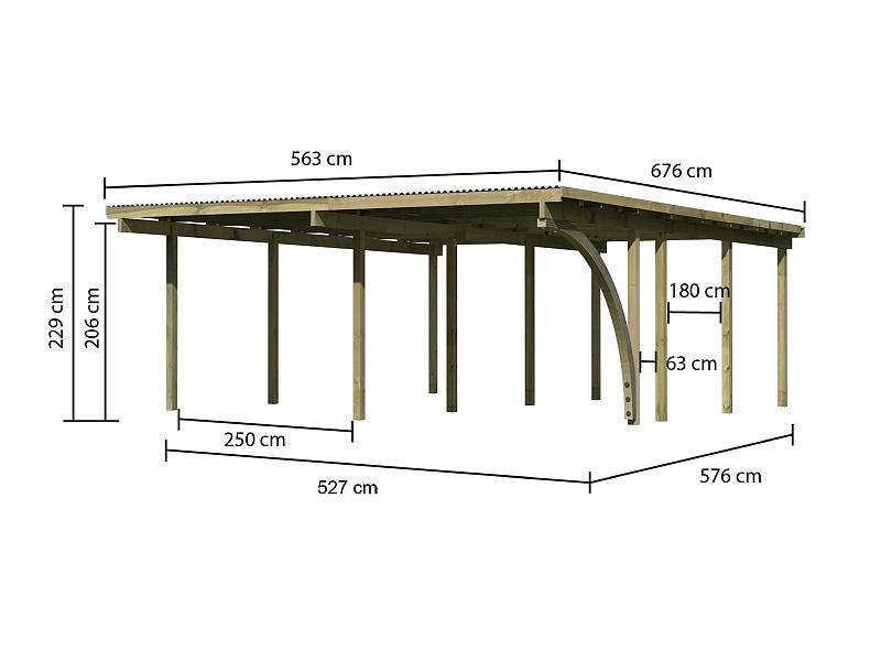 Karibu Doppelcarport ECO 2 Variante B kdi