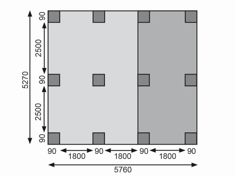 Karibu Doppelcarport ECO mit integriertem Abstellraum 2