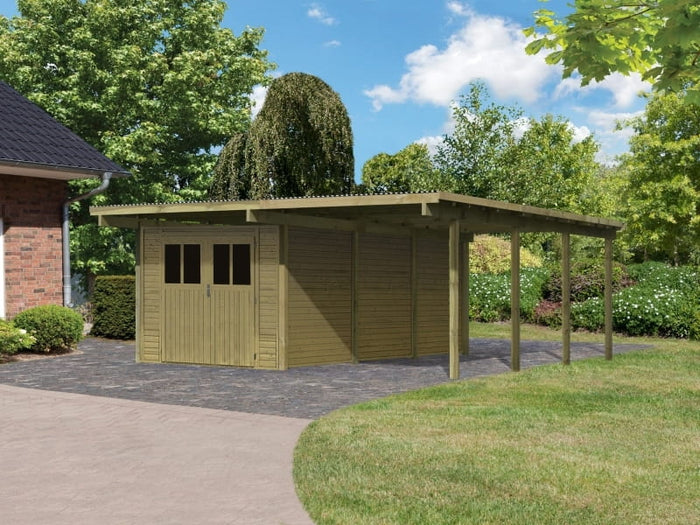 Karibu Doppelcarport ECO mit integriertem Abstellraum 3