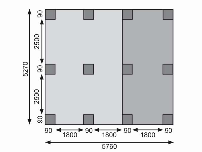 Karibu Doppelcarport ECO mit integriertem Abstellraum 2 und Wände