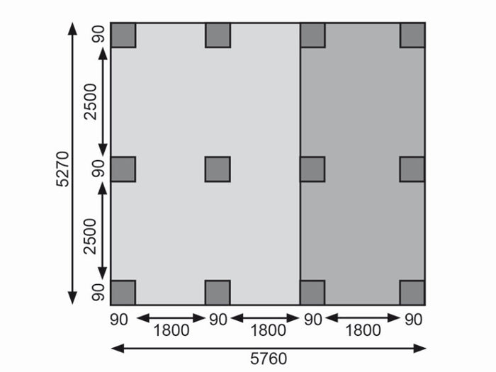 Karibu Doppelcarport ECO mit integriertem Abstellraum 2 und Wände