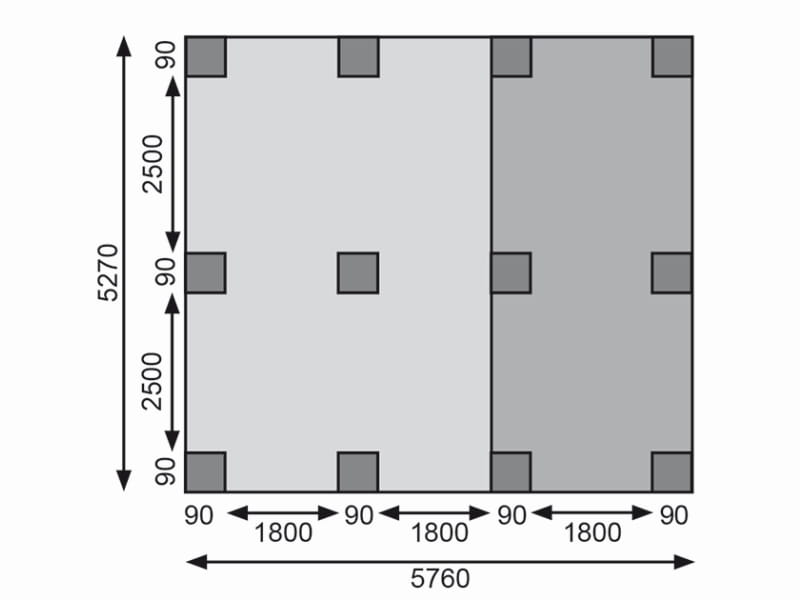 Karibu Doppelcarport ECO mit integriertem Abstellraum 3 und Wände