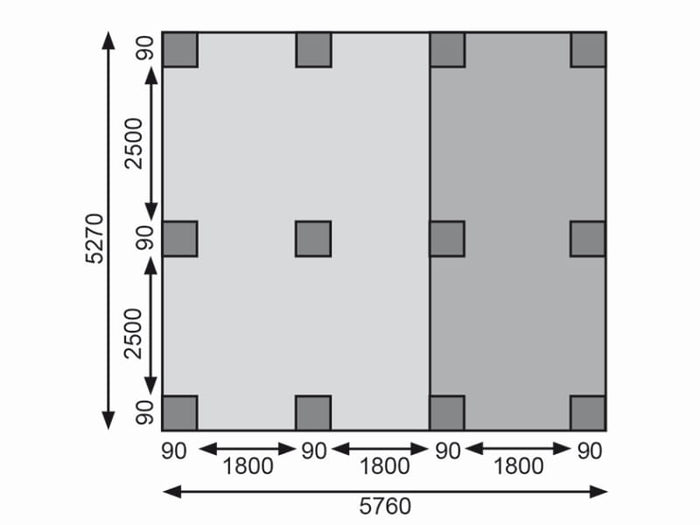 Karibu Doppelcarport ECO mit integriertem Abstellraum 3 und Wände