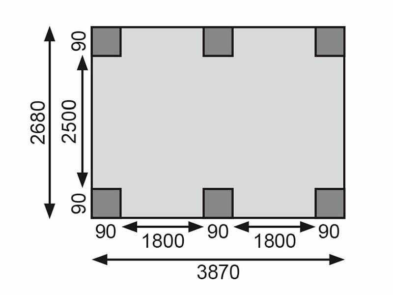 Karibu Einzelcarport ECO 1 Variante C kdi