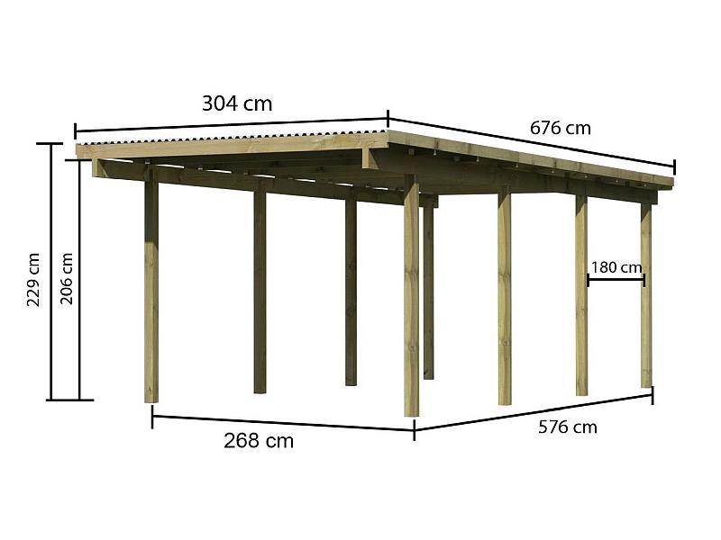 Karibu Einzelcarport ECO 2 Variante A kdi