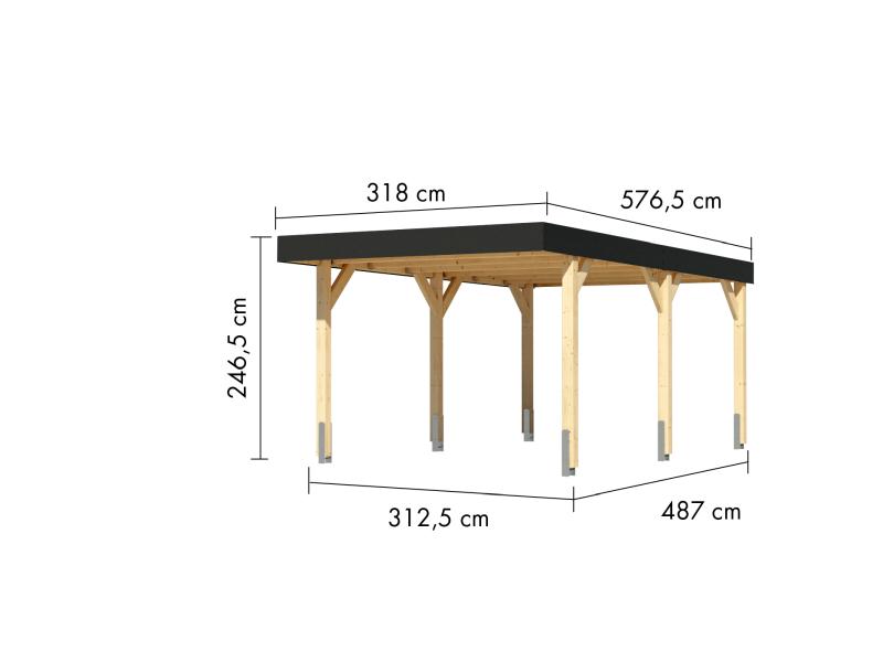 Karibu Einzelcarport Leimholz 1