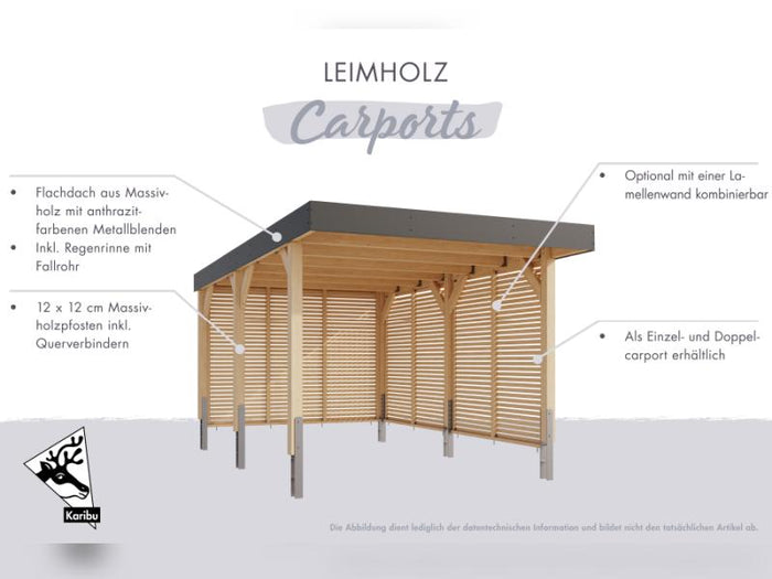Karibu Einzelcarport Leimholz 1