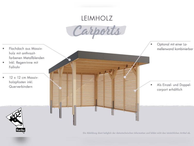 Karibu Einzelcarport Leimholz 2