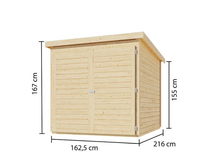 Karibu Fahrradgarage 3, natur 19 mm