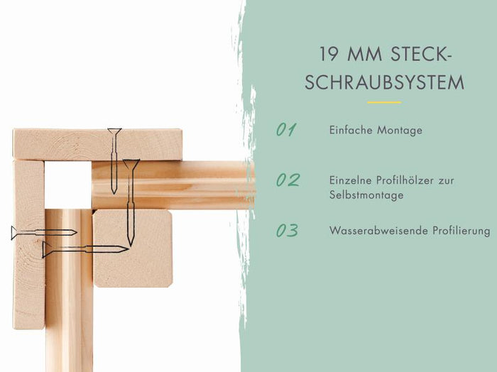 Karibu Fahrradgarage 3, natur, mit Solarpaket