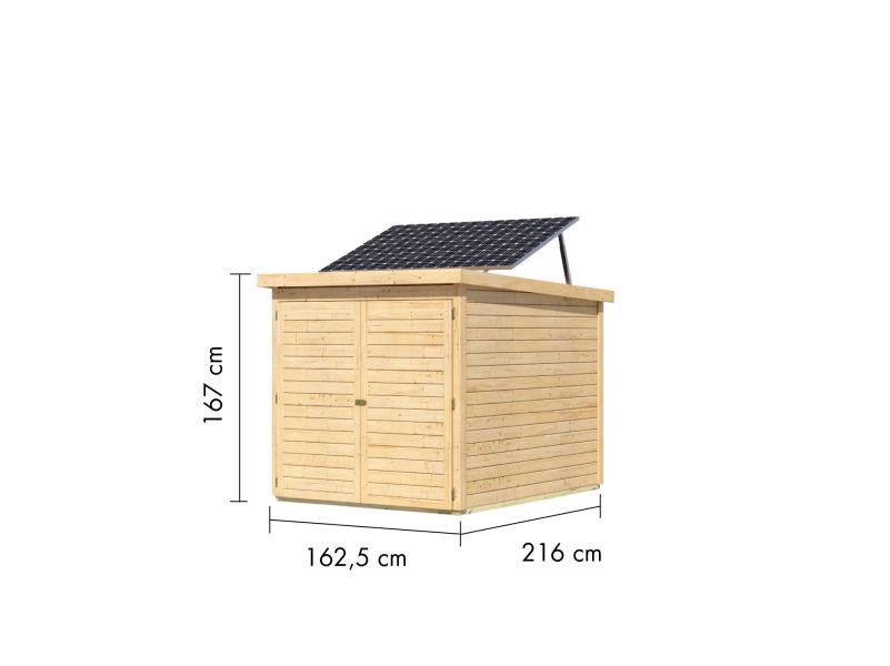 Karibu Fahrradgarage 3, natur, mit Solarpaket
