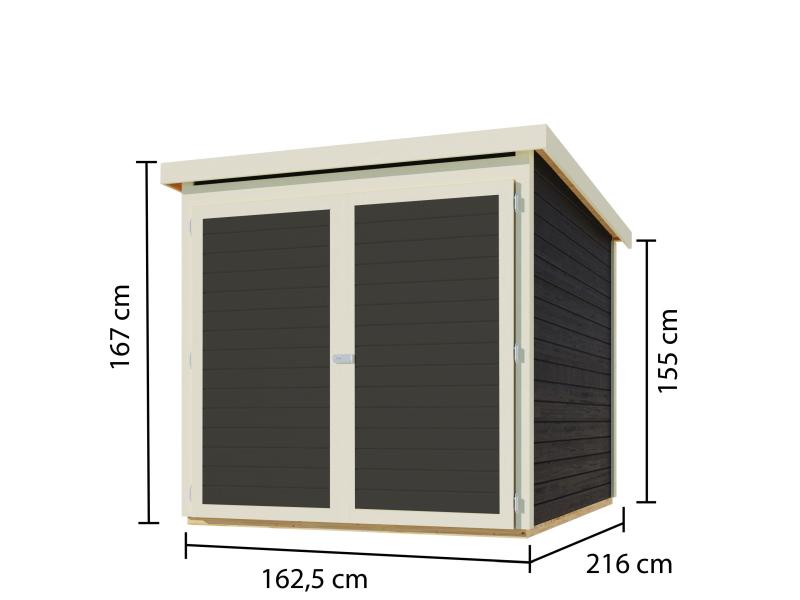 Karibu Fahrradgarage 3, terragrau 19 mm