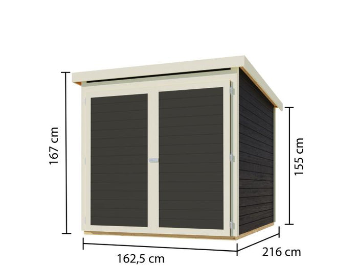 Karibu Fahrradgarage 3, terragrau 19 mm