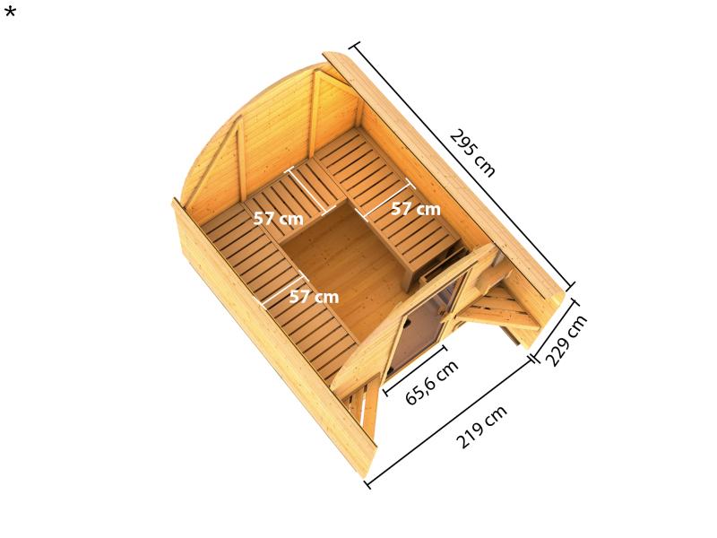 Karibu Fasshaus 2 mit 9 kW Ofen ext. Steuerung