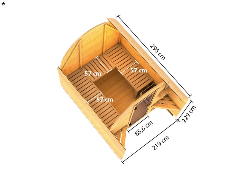 Karibu Fasshaus 2 ohne Saunaofen