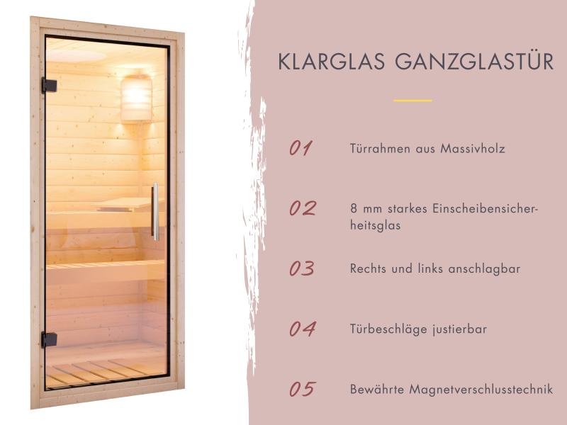 Karibu Fasssauna Asymmetrisch 1, inkl. 9 kW Ofen integr. Steuerung