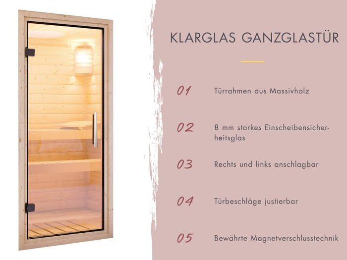 Karibu Fasssauna Asymmetrisch 3, inkl. 9 kW Bioofen externe Steuerung