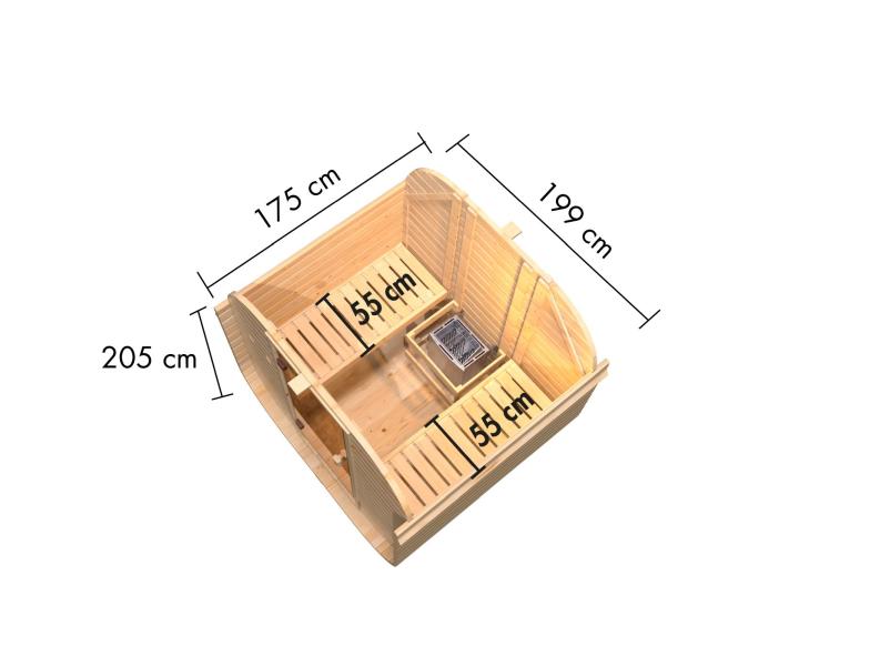 Karibu Fasssauna Quadro 1 ohne Ofen - 38 mm