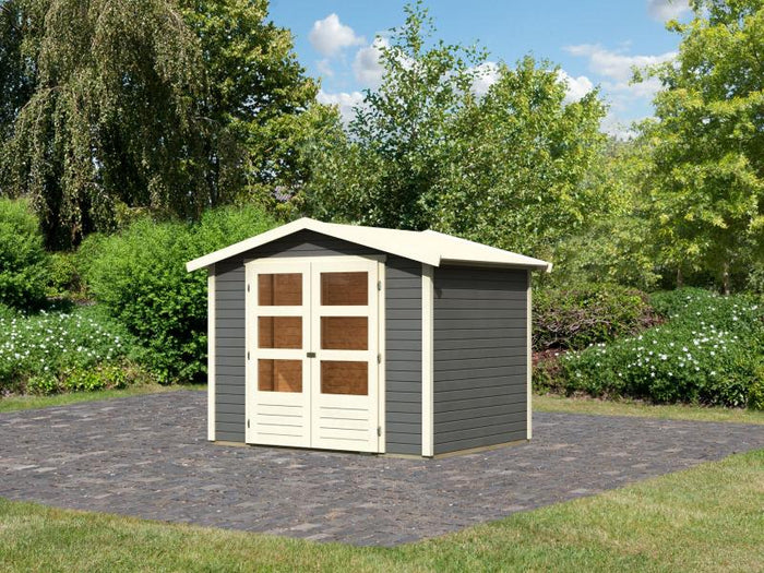 Karibu Gartenhaus Amberg 3 terragrau