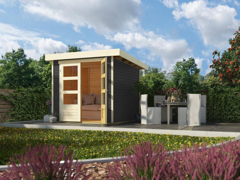 Karibu Gartenhaus Askola 2 terragrau 19 mm