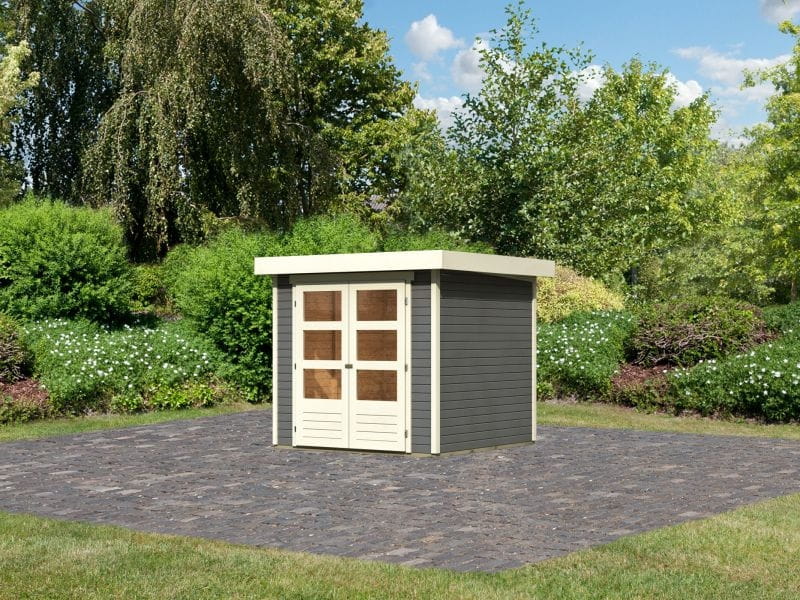Karibu Gartenhaus Askola 2 terragrau 19 mm