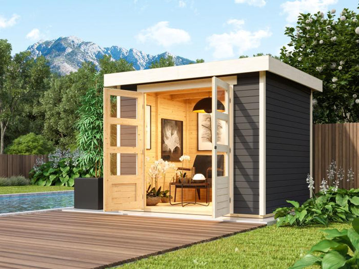 Karibu Gartenhaus Askola 3 terragrau 19 mm