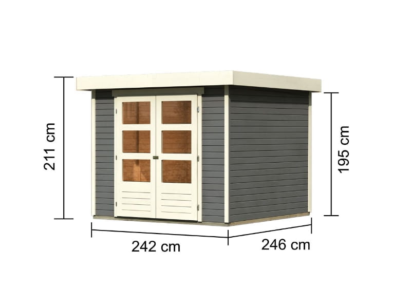Karibu Gartenhaus Askola 3,5 terragrau 19 mm