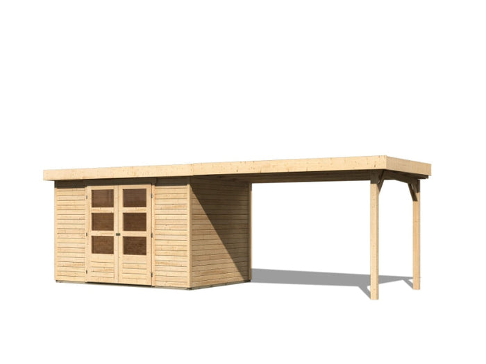 Karibu Gartenhaus Askola 4 mit Anbaudach 2,75 Meter