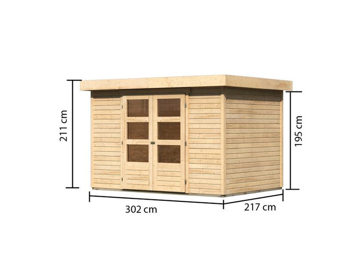Karibu Gartenhaus Askola 4 natur 19 mm