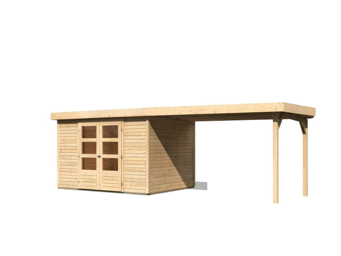 Karibu Gartenhaus Askola 5 mit Anbaudach 2,75 Meter