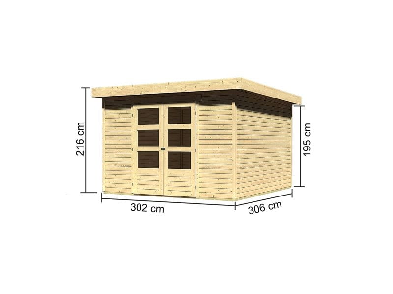Karibu Gartenhaus Askola 6 natur 19 mm
