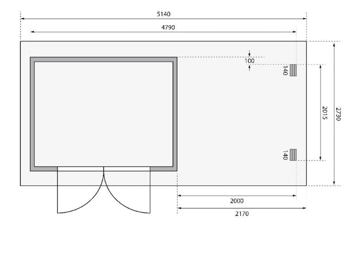 Karibu Gartenhaus Bastrup 3 mit Anbaudach 2 Meter