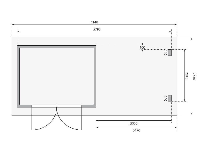 Karibu Gartenhaus Bastrup 3 mit Anbaudach 3 Meter inkl. Rückwand natur