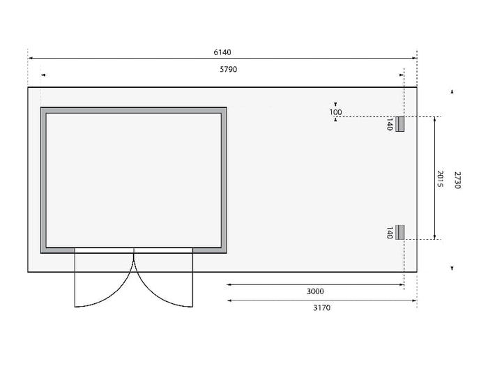Karibu Gartenhaus Bastrup 3 mit Anbaudach 3 Meter inkl. Rückwand natur