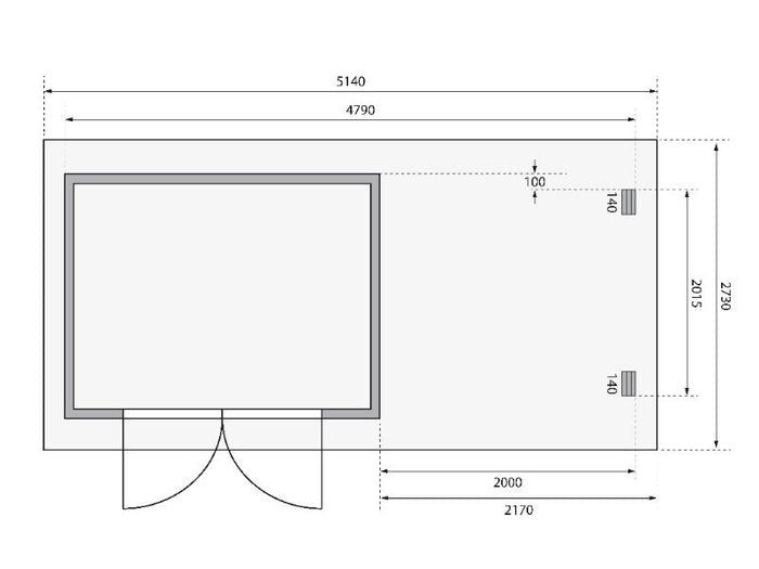 Karibu Gartenhaus Bastrup 3 mit Schleppdach 2 Meter Rück- und Seitenwand