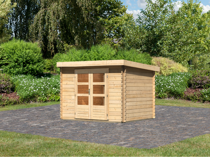 Karibu Gartenhaus Bastrup 3 natur