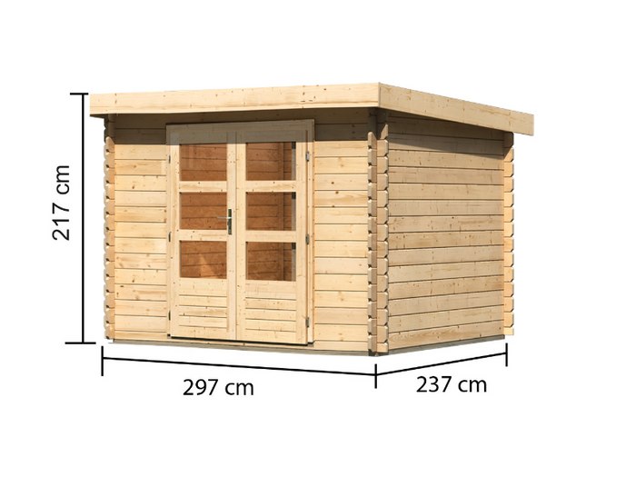 Karibu Gartenhaus Bastrup 3 natur