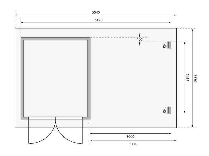 Karibu Gartenhaus Bastrup 4 mit Anbaudach 3 Meter natur