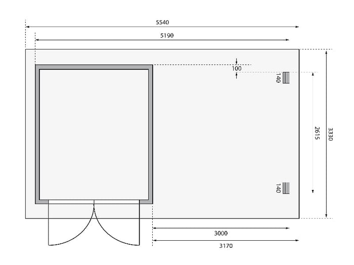 Karibu Gartenhaus Bastrup 4 mit Anbaudach 3 Meter inkl. Rückwand natur