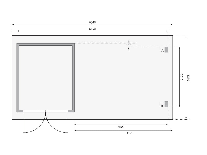 Karibu Gartenhaus Bastrup 4 mit Anbaudach 4 Meter natur