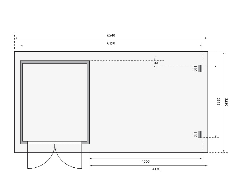 Karibu Gartenhaus Bastrup 4 mit Anbaudach 4 Meter inkl. Rückwand