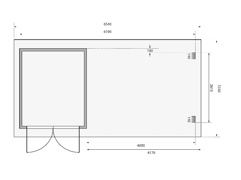 Karibu Gartenhaus Bastrup 4 mit Anbaudach 4 Meter inkl. Rück- und Seitenwand