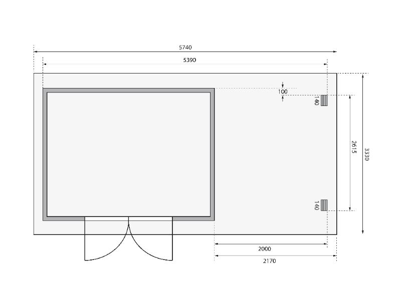 Karibu Gartenhaus Bastrup 7 mit Anbaudach 2 Meter