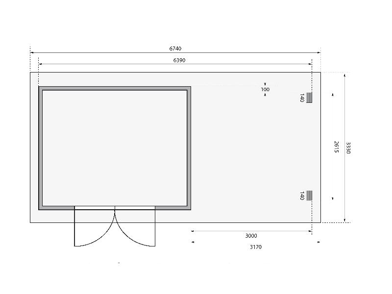 Karibu Gartenhaus Bastrup 7 mit Anbaudach 3 Meter