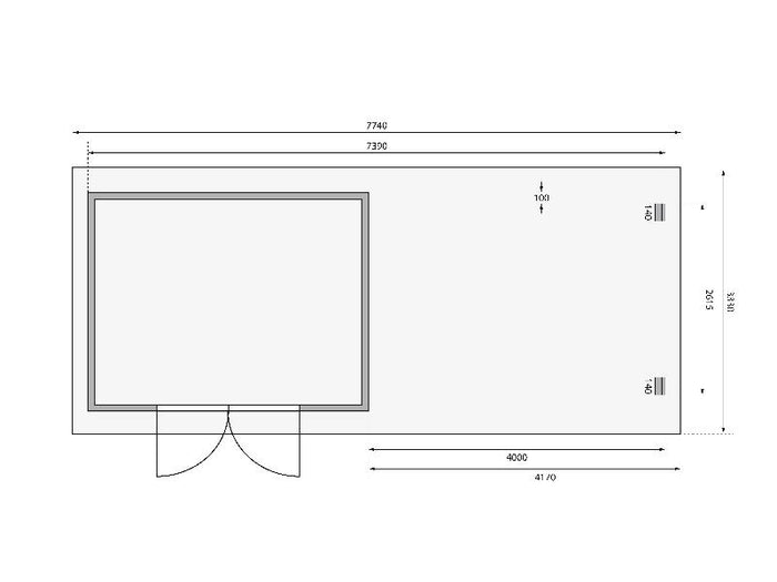Karibu Gartenhaus Bastrup 7 mit Anbaudach 4 Meter