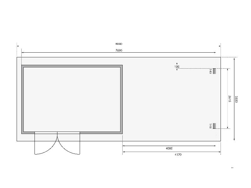 Karibu Gartenhaus Bastrup 8 mit Anbaudach 4 Meter