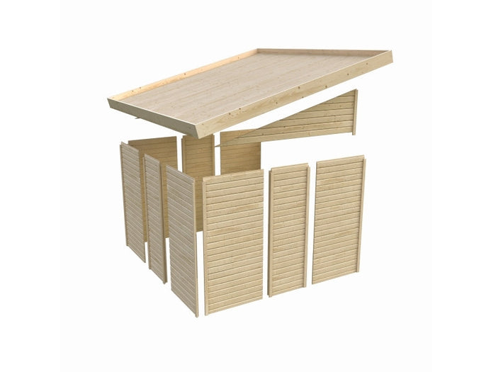 Karibu Gartenhaus Bomlitz 2 terragrau 19 mm