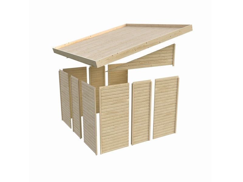 Karibu Gartenhaus Bomlitz 2 terragrau 19 mm