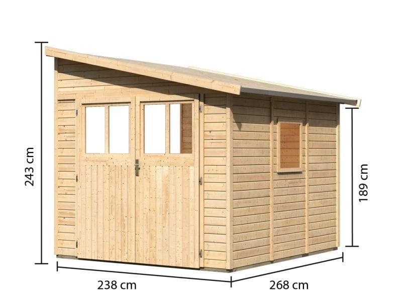 Karibu Gartenhaus Bomlitz 3 natur 19 mm